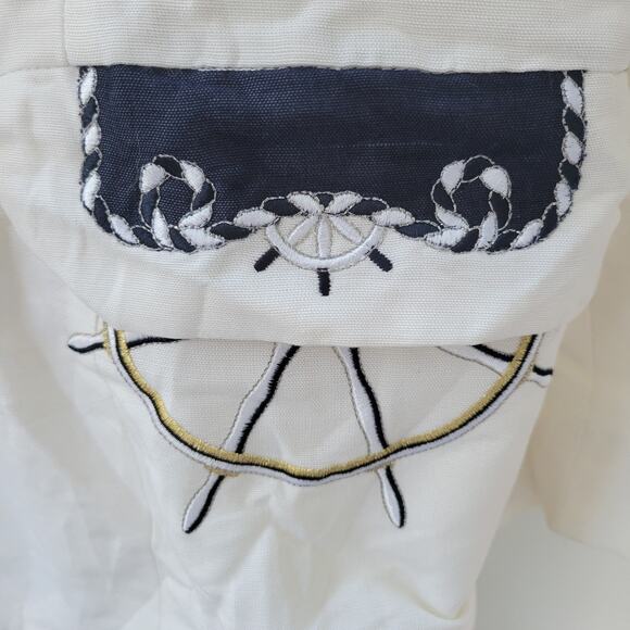 Donna Vinci Women’s Blazer Size 20 White Nautical Embroidered Linen Blend... - Picture 9 of 14